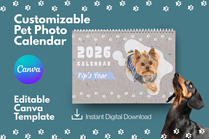 2026 Pet Mom Calendar Canva Template, a Stationery Template by CreativeJourney