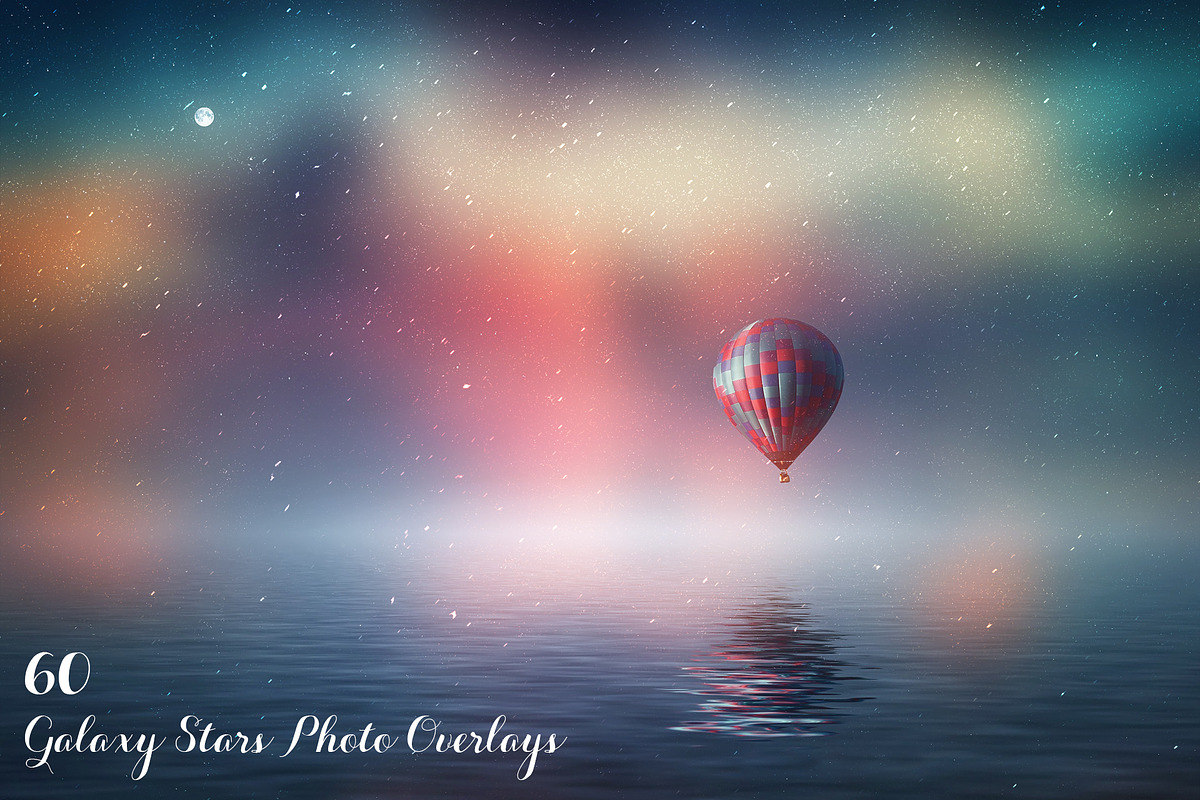 60 Galaxy Stars Photo Overlays