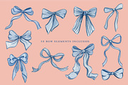 Watercolor Illustration Blue Bows, a Decorative Illustration by Lavender And Sea (Thumbnail 4 of 4)