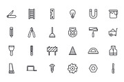 Construction Tools Icons, an Outline Icon by Middltone (Thumbnail 3 of 4)