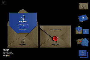 Envelope Mockup with Insert Card, an Advertising Mockup by pixelmock
