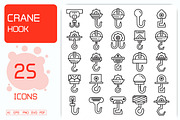 Pulley Crane Hook Icons Set, an Outline Icon by Designfour (Thumbnail 1 of 7)