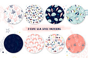 8 cute sea bottom patterns, a Pattern Graphic by narinadraban (Thumbnail 2 of 4)
