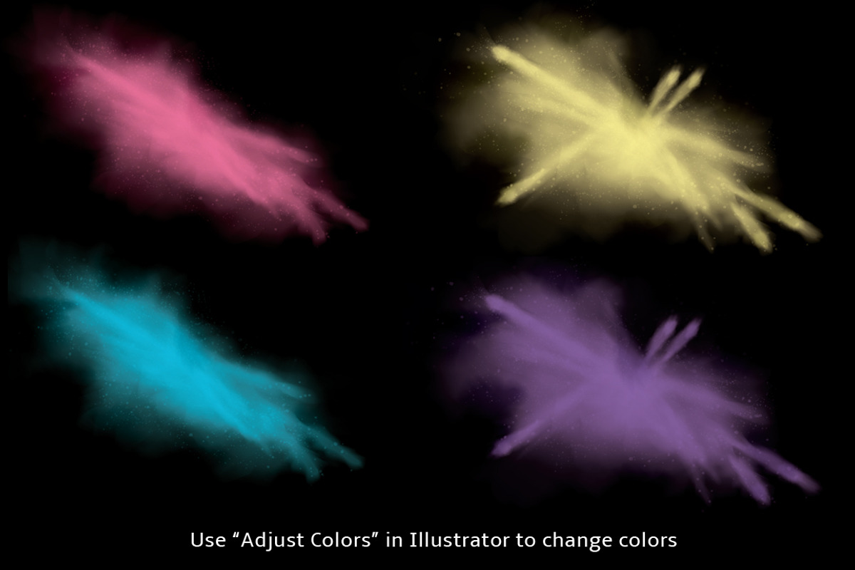 Vector powder, dust explosion set, a Texture Graphic by Transfuchsian (Photo 3 of 5)