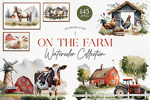On The Farm Watercolor Collection