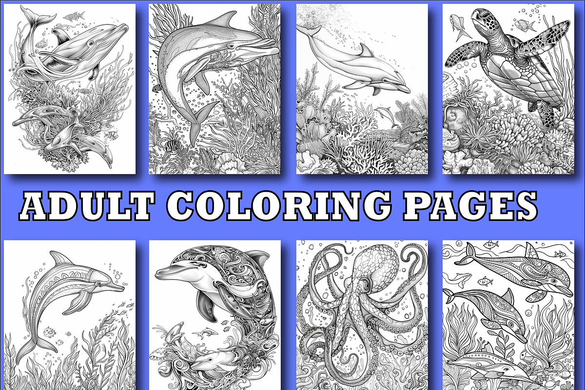 Ocean Animal Coloring Book V2, an Animal Illustration by Design Zone (Photo 5 of 7)