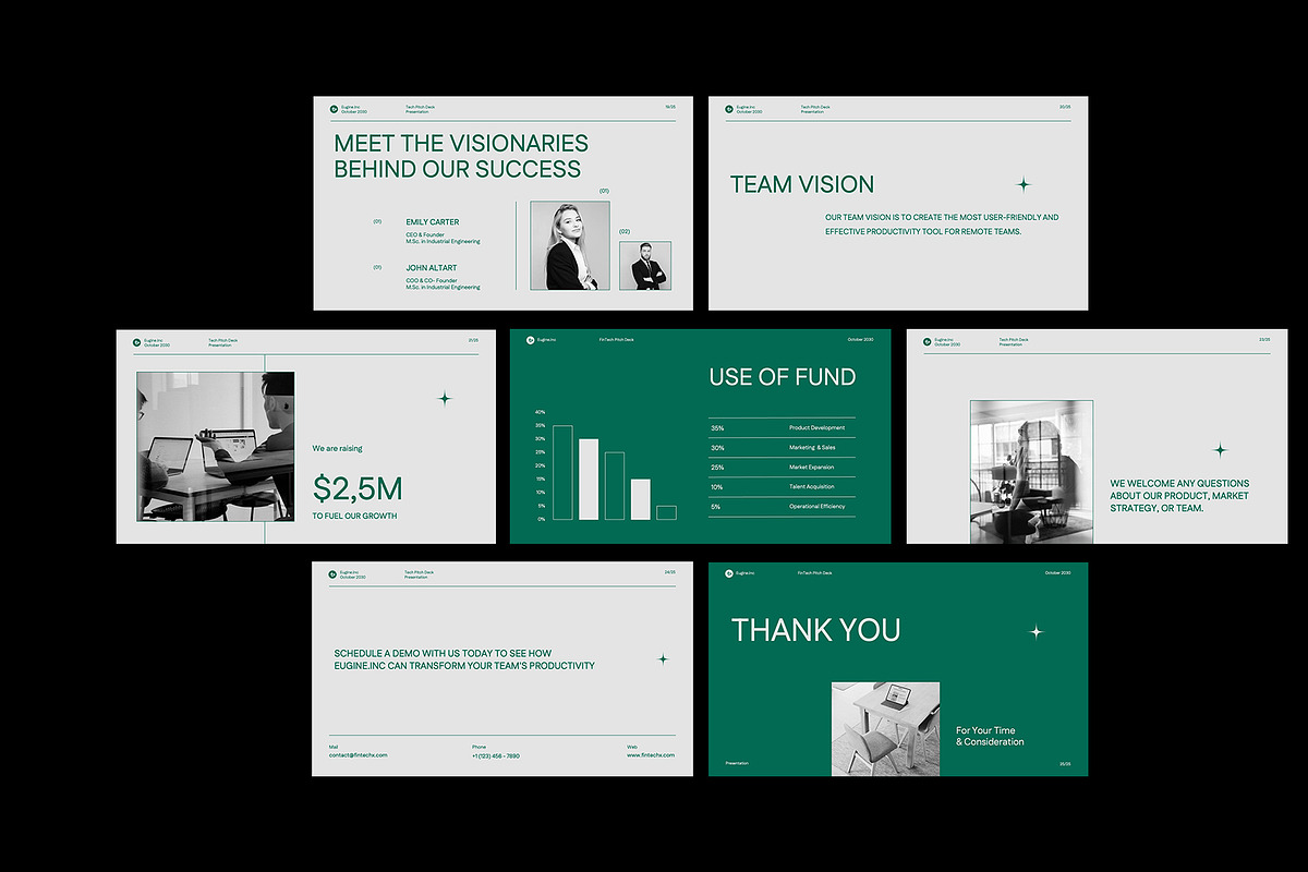 Green Tech Pitch Deck PowerPoint, a Presentation Template by Neermana (Photo 4 of 4)