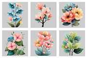 Watercolor Spring Flowers Clipart, an Illustration by Black Bird Studio (Thumbnail 5 of 5)