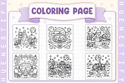 Christmas in Space Coloring Book, a Seasonal Illustration by HueNestify (Thumbnail 3 of 4)