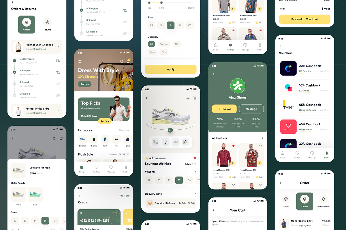Filllo E-commerce App UI Kit, an UI Kit Template by floxui