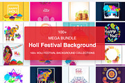 Holi Festival Backgrounds Collection, an Illustration by naem021 (Thumbnail 2 of 10)