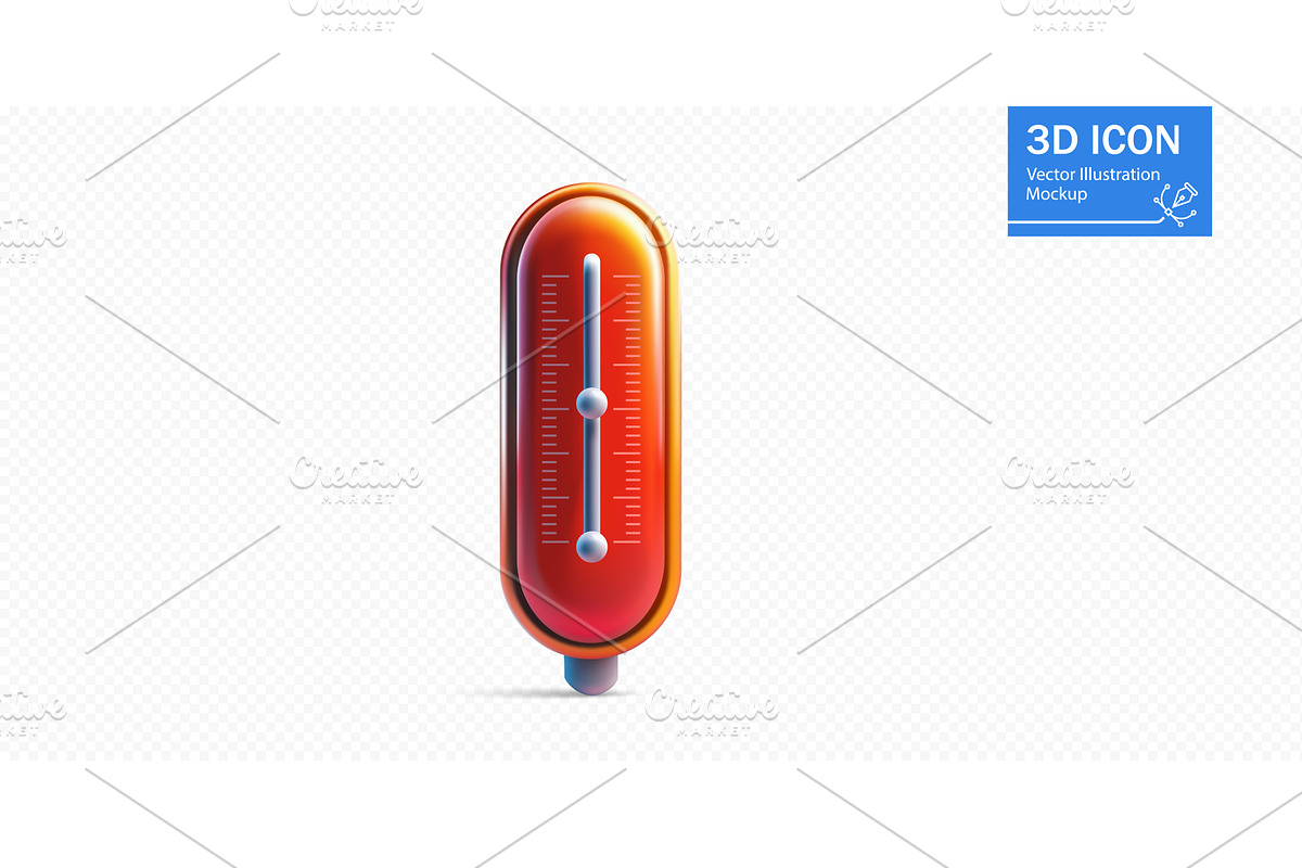 Colorful 3D thermometer illustration, a Technology Illustration by ZinetroN