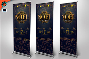 Gold Art Deco Gala Roll Up Banner