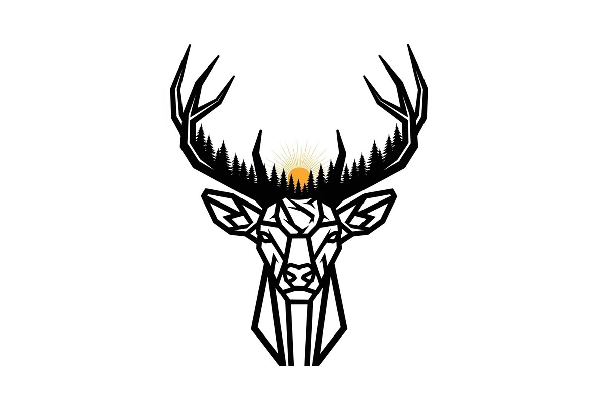 Artistic Geometric Deer Head Bundle, an Illustration by yasushie (Photo 5 of 31)