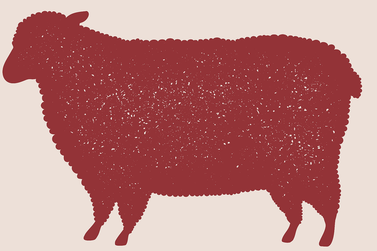 Lamb meat steak, sheep silhouette, a Food Illustration by Foxys Graphic (Photo 2 of 3)