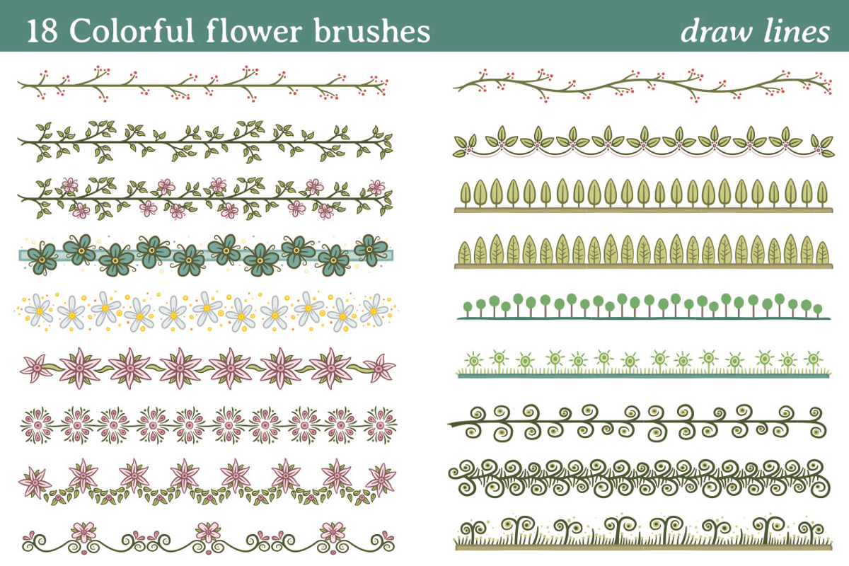 18 Colorful flower brushes, a Brushes & More by javi.ruiz (Photo 3 of 5)