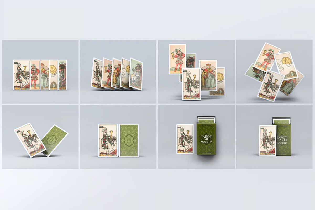 Tarot Card Mock-Up, an Advertising Mockup by DesignRushMarket (Photo 1 of 8)