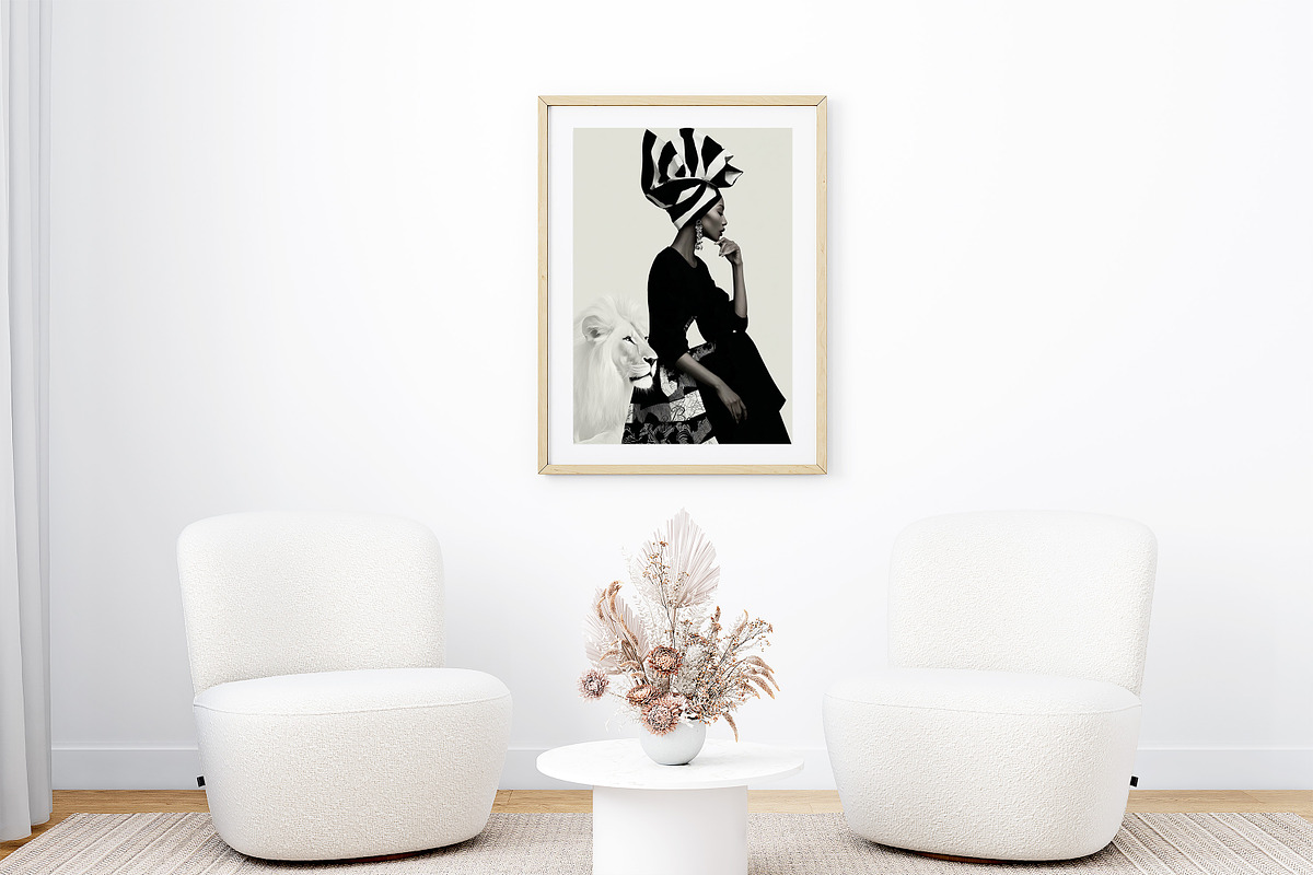 African Majesty Woman and Lion Art, a Person Illustration by PrintablesByFranklyn (Photo 3 of 6)
