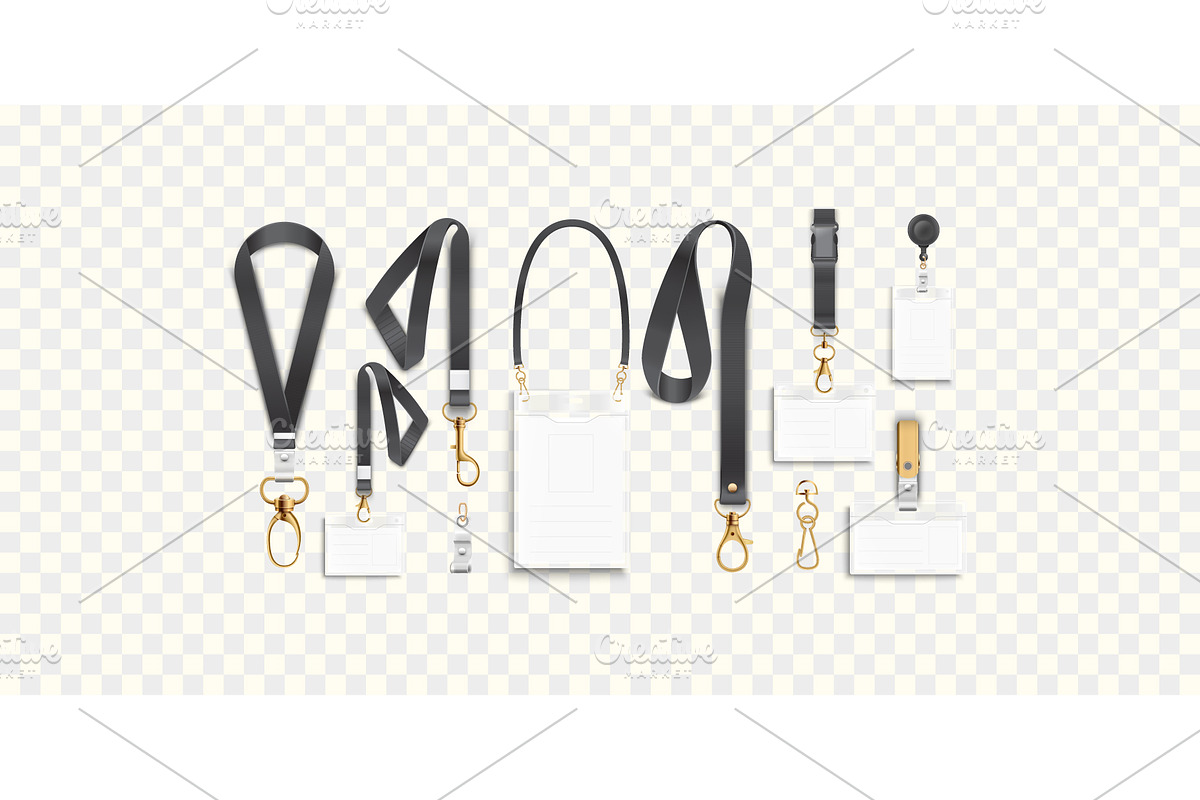 ID badge lanyards with clips, an Object Illustration by Yayasya (Photo 3 of 3)