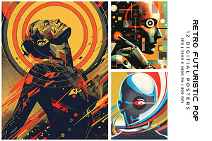 Retro Futuristic Pop Art, a Decorative Illustration by Digital Art Creations