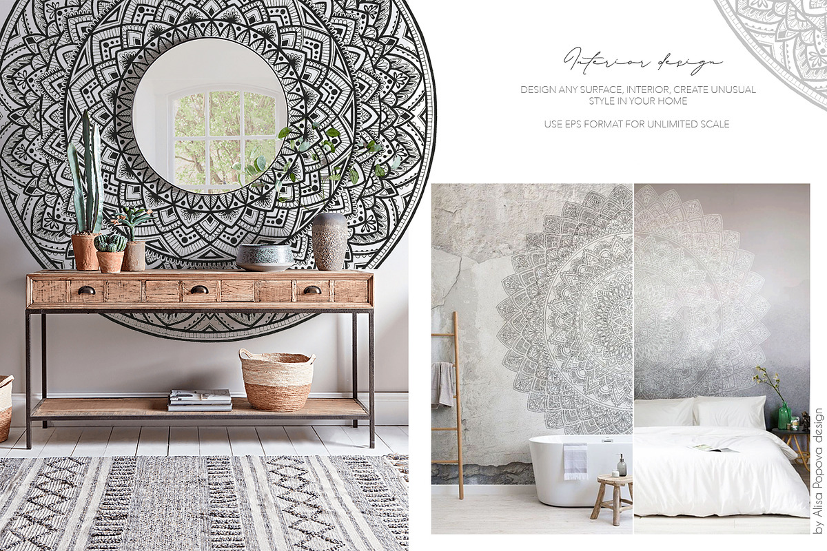 Hand Drawn Mandala Collection, a Decorative Illustration by Alisa Fimen Design (Photo 6 of 11)