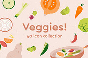 Vegetables icon set, an Icon by Marinastu (Thumbnail 1 of 4)