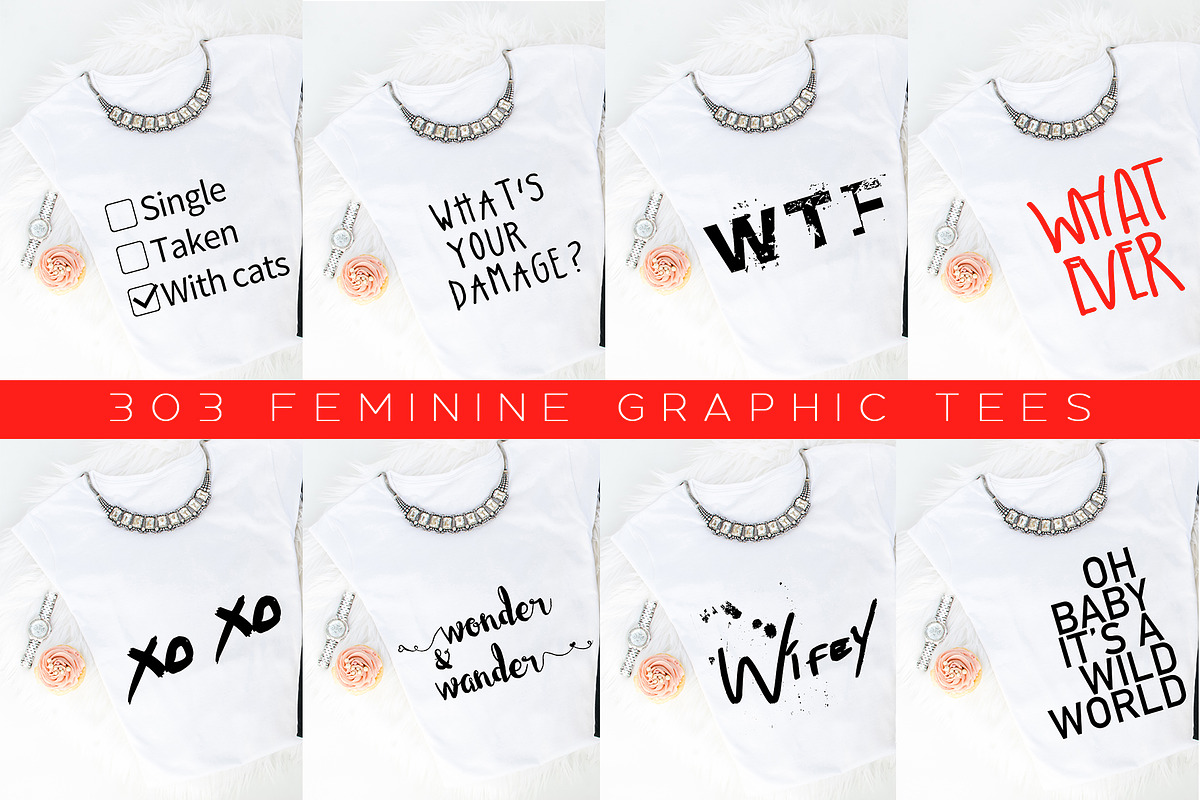 Big Bundle-Feminine Graphic Tees, a Background Graphic by iloladesign (Photo 36 of 36)