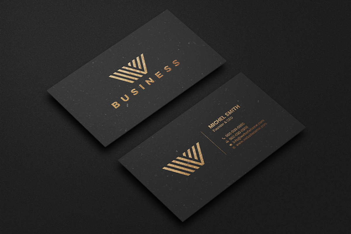 20 Gold Foil Business Card Mockup
