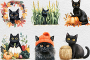 Fall Autumn Black Cat Clipart, an Illustration by Black Bird Studio (Thumbnail 5 of 6)