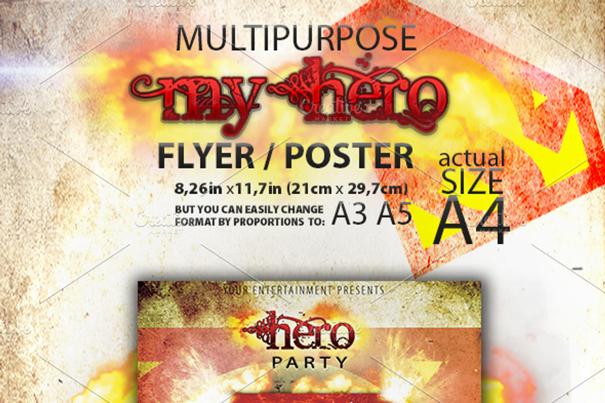My Hero Party, a Flyer Template by zheksha (Photo 1 of 5)