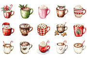 Cute Christmas Hot Cocoa Cup Clipart, an Illustration by Designking (Thumbnail 3 of 5)