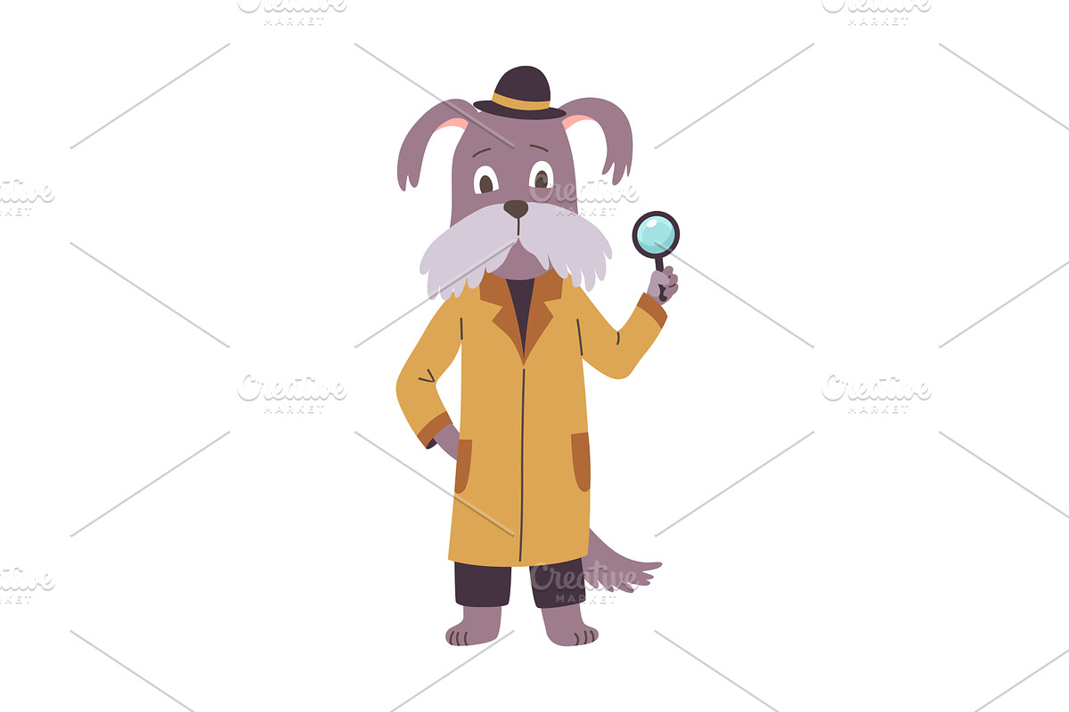 Dog detective character, an Animal Illustration by Things for designers