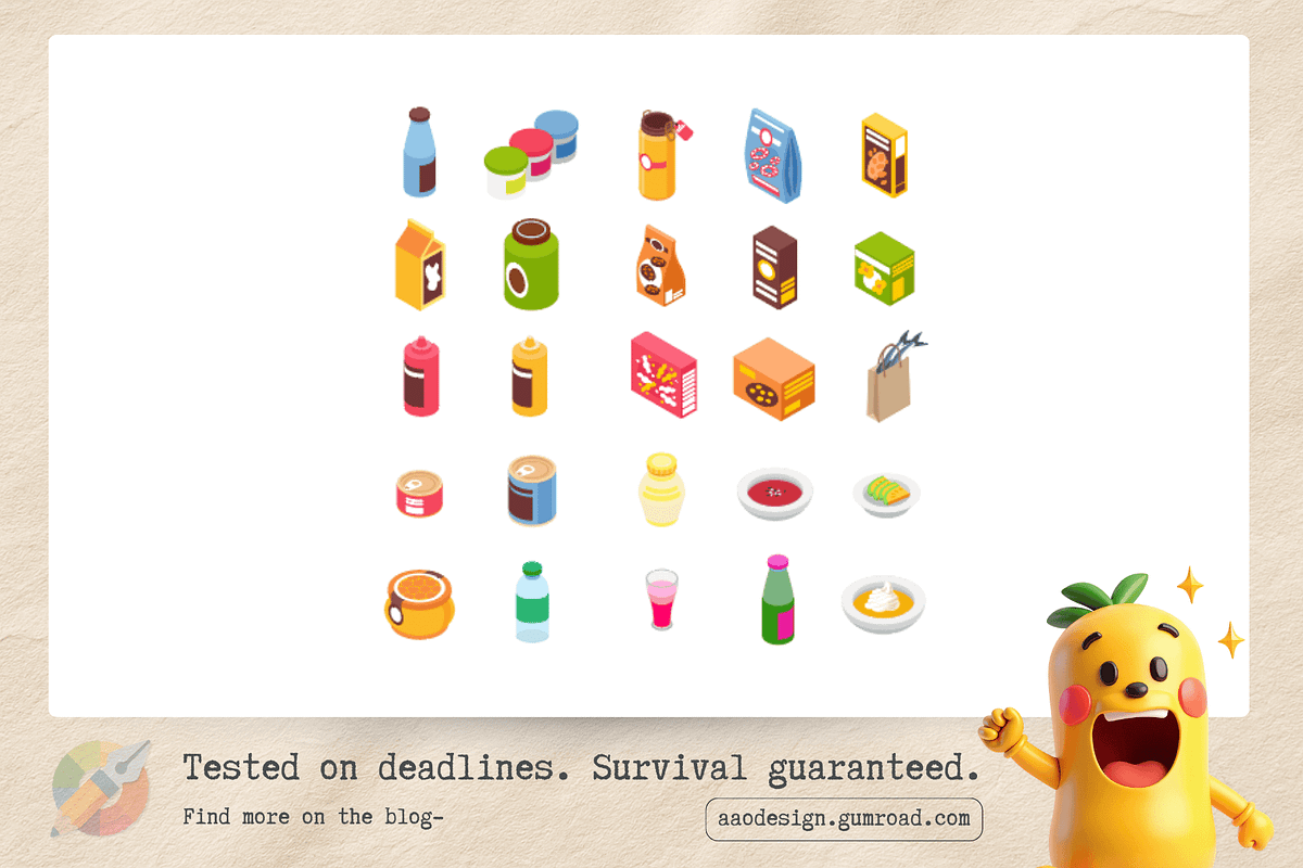 Food & Beverage 3D Isometric Mega, an Object Illustration by a.weirdo.anlien (Photo 2 of 3)