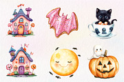 Cute Watercolor Halloween Set, an Illustration by CreationArt (Thumbnail 4 of 5)
