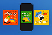Green Mexican Food Sale Banner, an UI Kit Template by graphicook (Thumbnail 3 of 8)