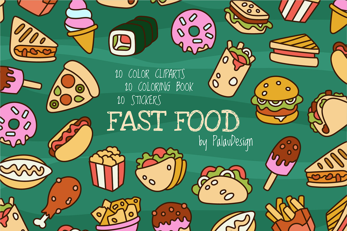 Fast Food Clipart, a Food Illustration by Palau (Photo 1 of 10)
