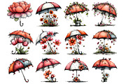 Whimsical Summer Floral Umbrella, an Illustration by DreamArtGraphic (Thumbnail 4 of 4)