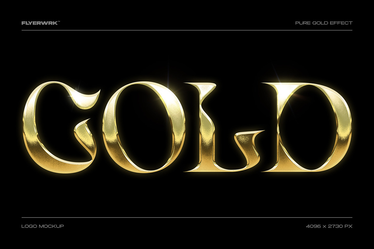 Gold Logo Mockup, a Product Mockup by FLYERWRK (Photo 2 of 4)