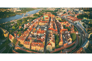 Old city in Warsaw panorama, an Architecture Photo by Nature and travel