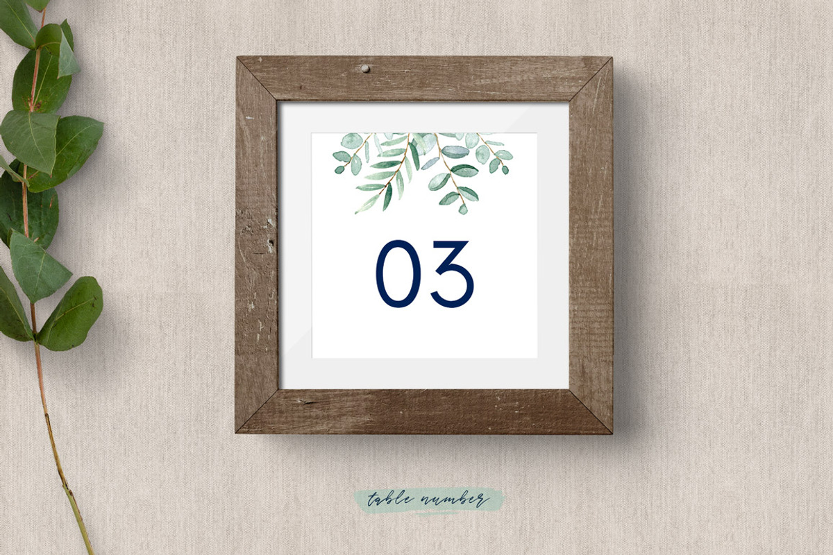Eucalyptus Wedding Invitation Suite, an Invitation Template by ClementineCreative (Photo 6 of 10)