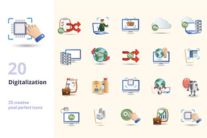 Digitalization 3D Icons Set Bundle, an Object Graphic by Aimagenarium@gmail.com