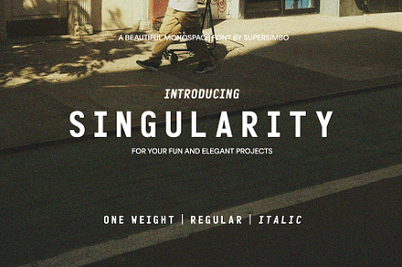 Singularity | Monospace Font, a Sans Serif Font by Supersimbo ©