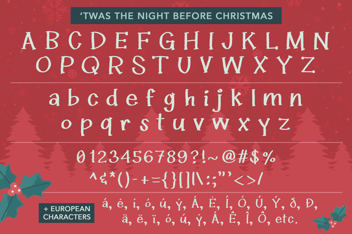 Twas the Night Before Christmas Font preview 7