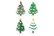 Set of isometric Christmas trees., a Seasonal Illustration by Booblgum (Thumbnail 1 of 3)