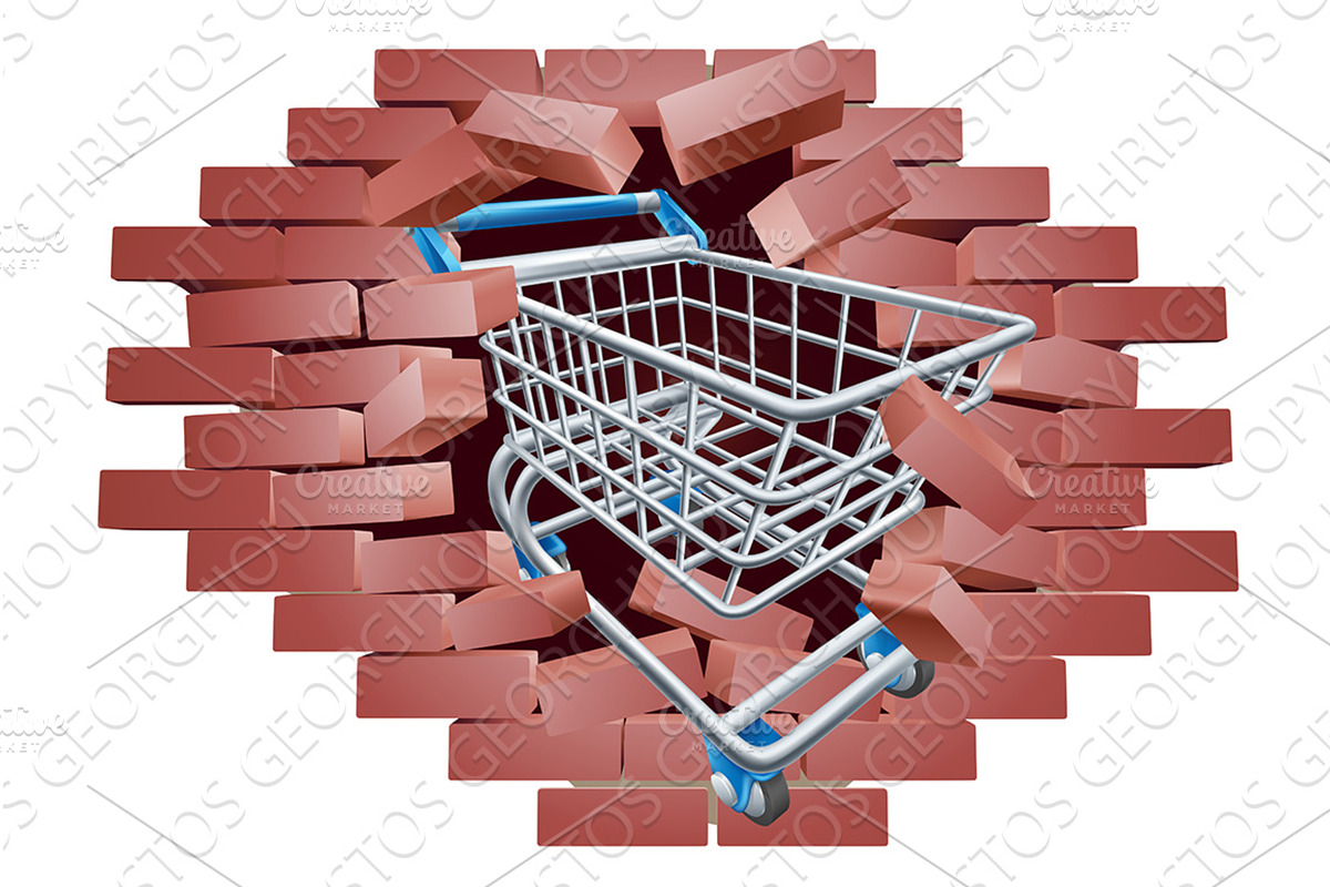 Supermarket Shopping Cart Trolley, an Illustration by Christos Georghiou