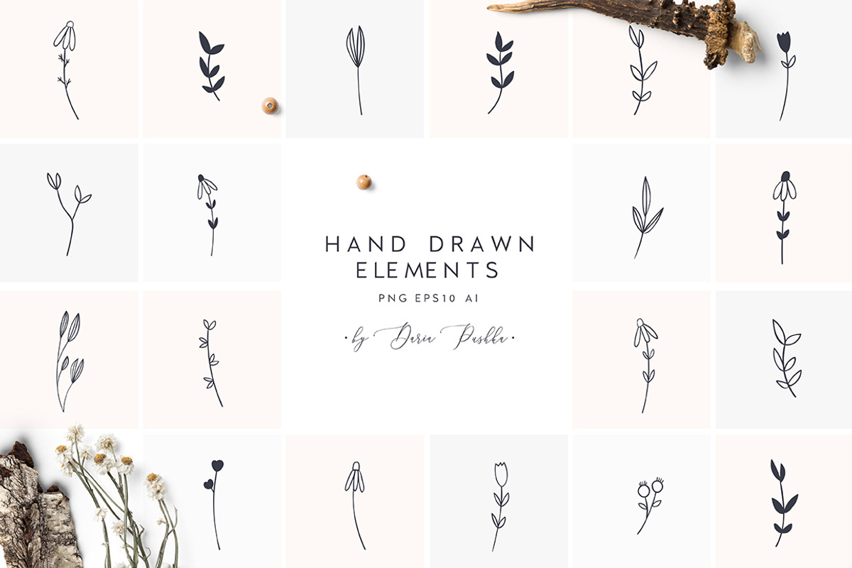 110 FLORAL ELEMENTS, an Illustration by Luna Dreams (Photo 5 of 7)