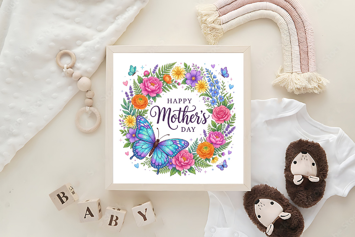 Happy Mother's Day Floral PNG, an Animal Illustration by CraftArtStudio (Photo 4 of 4)