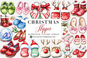 Christmas Slipper Clipart, an Illustration by SinaCreation (Thumbnail 1 of 5)