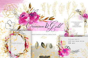 Crimson and Gold collection, an Illustration by Skliarova