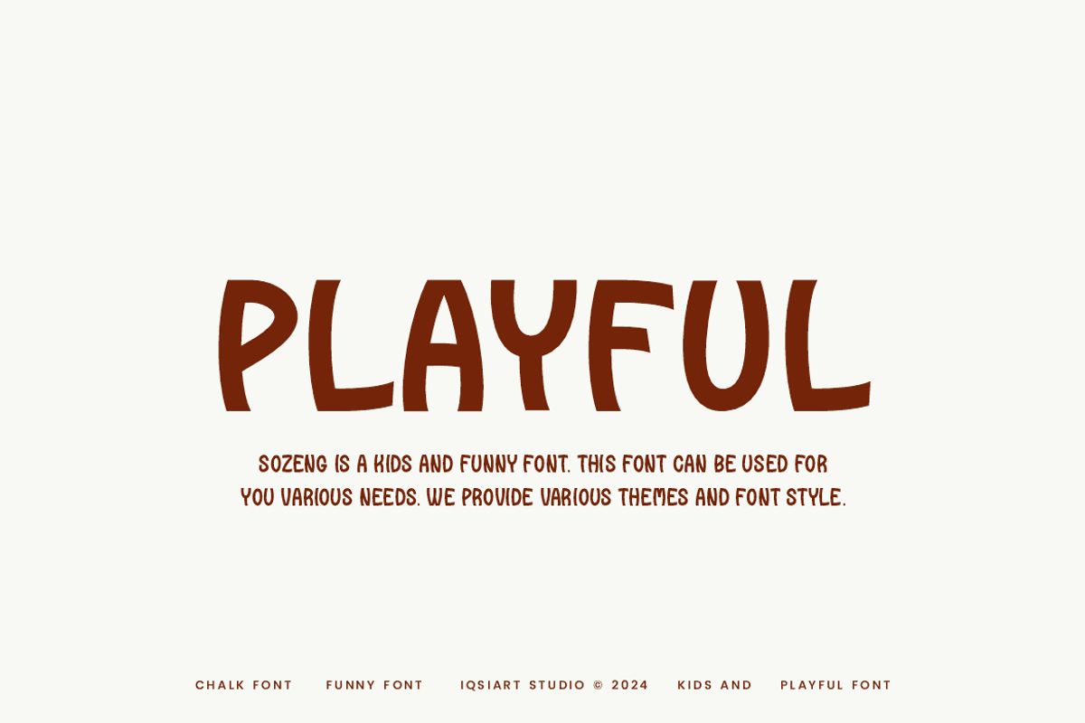 Sozeng - Funny & Kids Font, a Sans Serif Font by Iqsiart Studio (Photo 3 of 6)